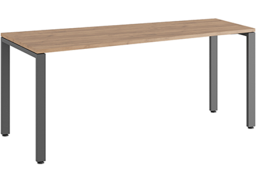 Стол трапеция на металлоопорах левый Эрника Металл, цвет дуб крафт + антрацит
