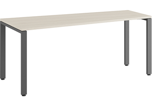 Стол трапеция на металлоопорах левый Эрника Металл, цвет дуб шамони светлый + антрацит
