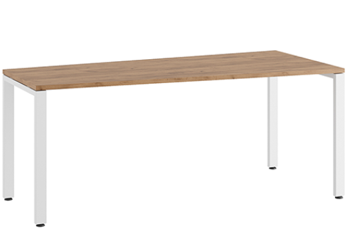 Стол трапеция на металлоопорах правый Эрника Металл, цвет дуб крафт + белый