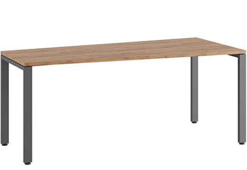 Стол трапеция на металлоопорах правый Эрника Металл, цвет дуб крафт + антрацит