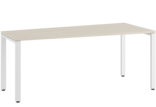 Стол трапеция на металлоопорах правый Эрника Металл, цвет дуб шамони светлый + белый