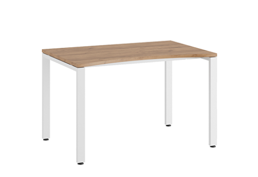 Стол линза на металлоопорах Эрника Металл, цвет дуб крафт + белый