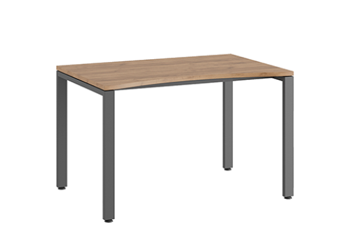 Стол линза на металлоопорах Эрника Металл, цвет дуб крафт + антрацит