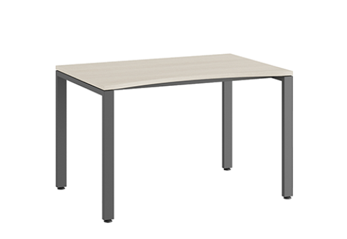 Стол линза на металлоопорах Эрника Металл, цвет дуб шамони светлый + антрацит