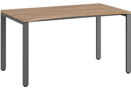 Стол линза на металлоопорах Эрника Металл, цвет дуб крафт + антрацит