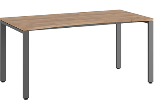 Стол линза на металлоопорах Эрника Металл, цвет дуб крафт + антрацит