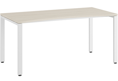 Стол линза на металлоопорах Эрника Металл, цвет дуб шамони светлый + белый