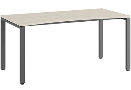 Стол линза на металлоопорах Эрника Металл, цвет дуб шамони светлый + антрацит