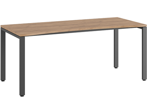 Стол линза на металлоопорах Эрника Металл, цвет дуб крафт + антрацит