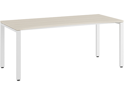Стол линза на металлоопорах Эрника Металл, цвет дуб шамони светлый + белый