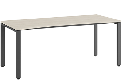 Стол линза на металлоопорах Эрника Металл, цвет дуб шамони светлый + антрацит
