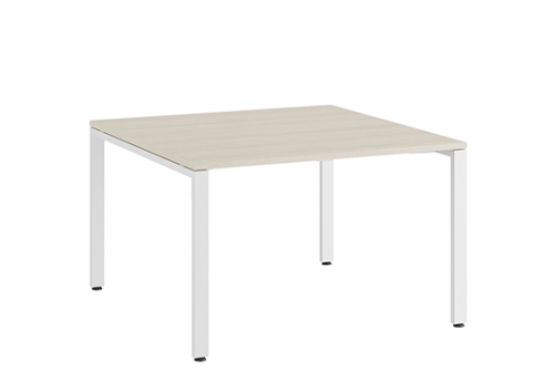 Стол для переговоров Эрника Металл, цвет дуб шамони светлый + белый