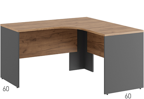 Стол эргономичный левый Эрника Вуд, цвет дуб крафт + антрацит