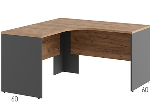 Стол эргономичный правый Эрника Вуд, цвет дуб крафт + антрацит