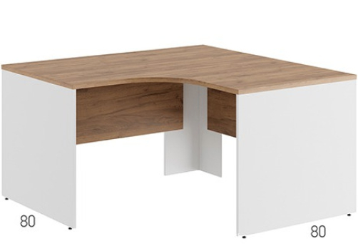 Стол эргономичный левый Эрника Вуд, цвет дуб крафт + белый