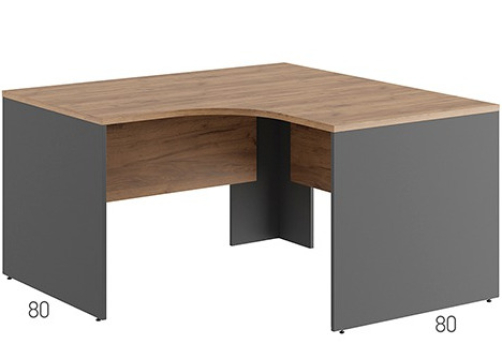 Стол эргономичный левый Эрника Вуд, цвет дуб крафт + антрацит