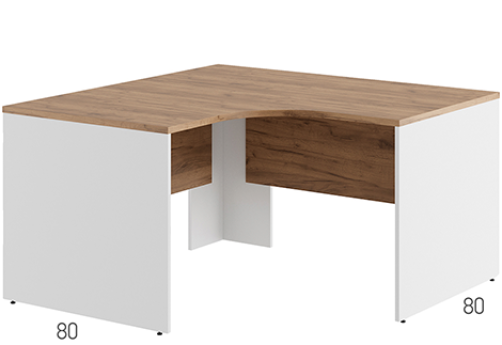 Стол эргономичный правый Эрника Вуд, цвет дуб крафт + белый
