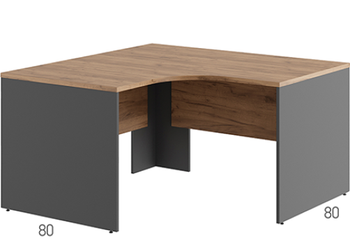 Стол эргономичный правый Эрника Вуд, цвет дуб крафт + антрацит