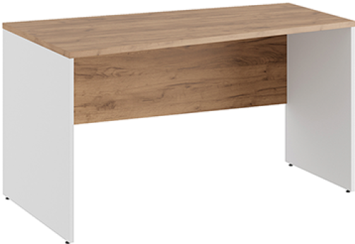 Стол трапеция левый Эрника Вуд, цвет дуб крафт + белый