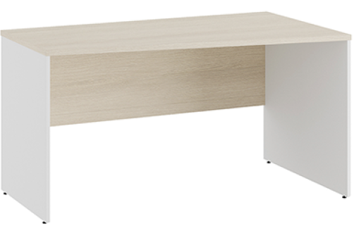 Стол трапеция правый Эрника Вуд, цвет дуб шамони светлый + белый