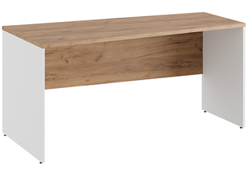 Стол трапеция левый Эрника Вуд, цвет дуб крафт + белый