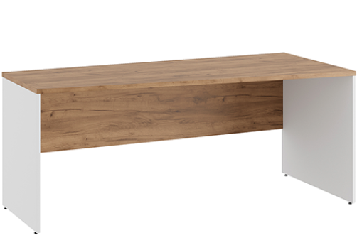 Стол трапеция правый Эрника Вуд, цвет дуб крафт + белый