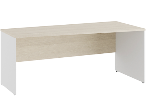 Стол трапеция правый Эрника Вуд, цвет дуб шамони светлый + белый