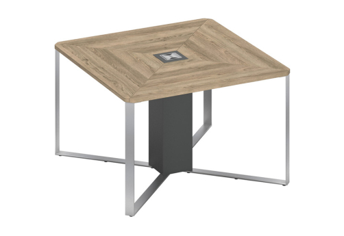 Стол для переговоров 1-секционный Эллиот Конференц, цвет дуб гладстоун светлый + антрацит премиум