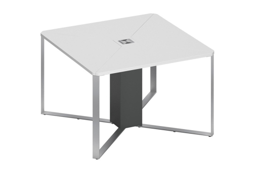 Стол для переговоров 1-секционный Эллиот Конференц, цвет белый + антрацит