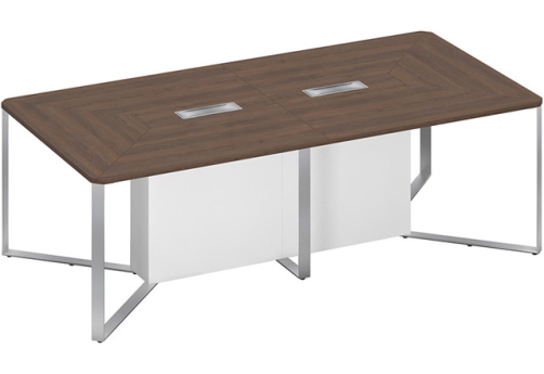 Стол для переговоров составной 2-секционный Эллиот Конференц, цвет дуб гладстоун темный + белый