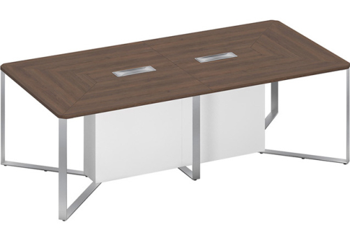 Стол для переговоров составной 2-секционный Эллиот Конференц, цвет дуб гладстоун темный + белый