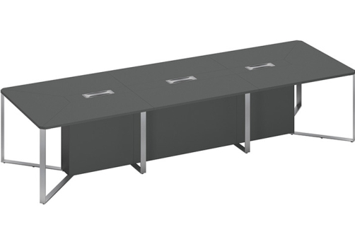 Стол для переговоров составной 3-секционный Эллиот Конференц, цвет антрацит + антрацит