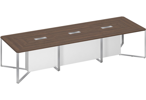 Стол для переговоров составной 3-секционный Эллиот Конференц, цвет дуб гладстоун темный + белый