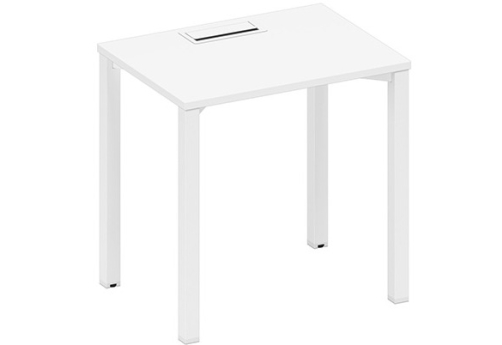 Стол письменный с заглушкой Авилла, цвет белый премиум + белый