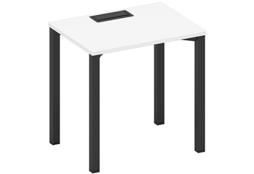 Стол письменный с заглушкой Авилла, цвет белый премиум + черный