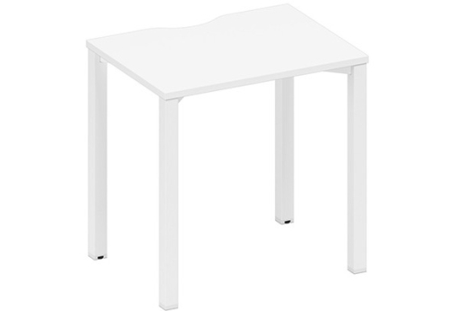 Стол письменный с вырезом Авилла, цвет белый премиум + белый