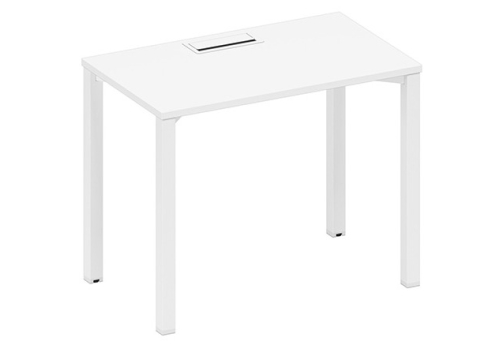 Стол письменный с заглушкой Авилла, цвет белый премиум + белый
