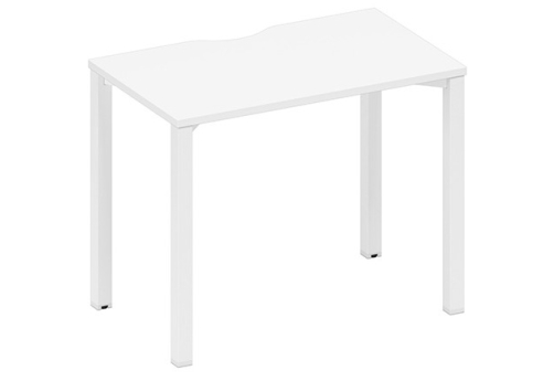 Стол письменный с вырезом Авилла, цвет белый премиум + белый