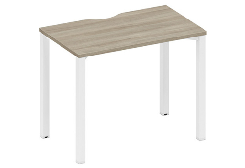 Стол письменный с вырезом Авилла, цвет вяз либерти + белый