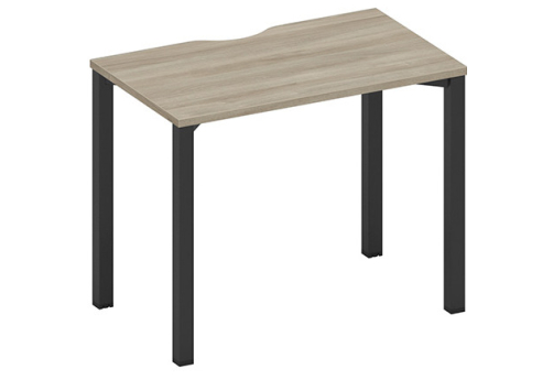 Стол письменный с вырезом Авилла, цвет вяз либерти + черный