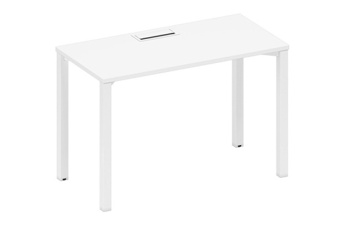 Стол письменный с заглушкой Авилла, цвет белый премиум + белый