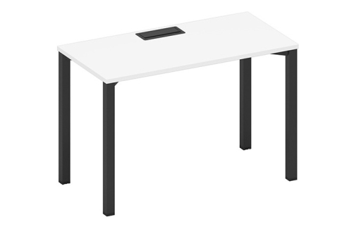 Стол письменный с заглушкой Авилла, цвет белый премиум + черный
