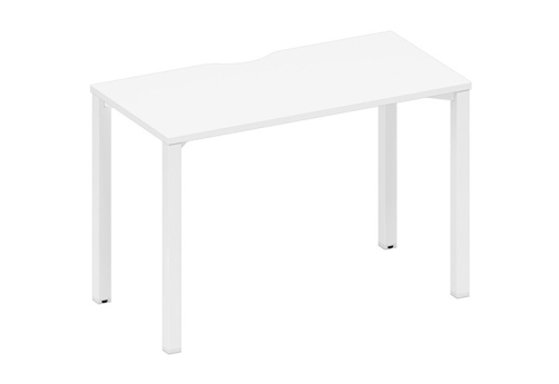 Стол письменный с вырезом Авилла, цвет белый премиум + белый