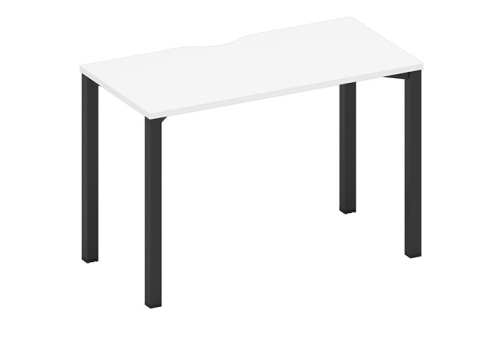 Стол письменный с вырезом Авилла, цвет белый премиум + черный