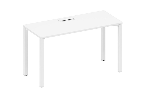 Стол письменный с заглушкой Авилла, цвет белый премиум + белый
