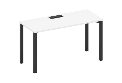 Стол письменный с заглушкой Авилла, цвет белый премиум + черный