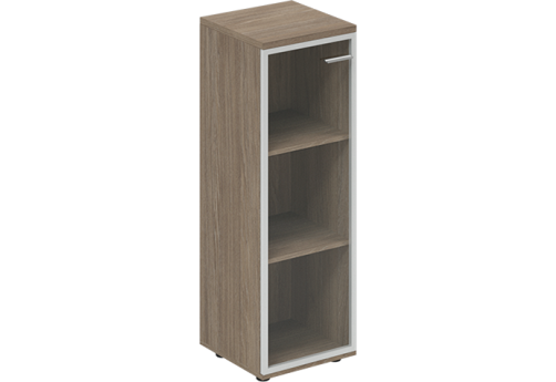 Шкаф средний узкий со стеклом левый Камелот, цвет темный дуб