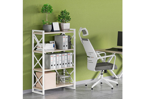 Стеллаж Европа, цвет денвер светлый + белый