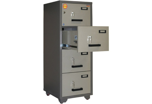 Огнестойкая картотека Титан 2177, цвет коричневый + зеленый