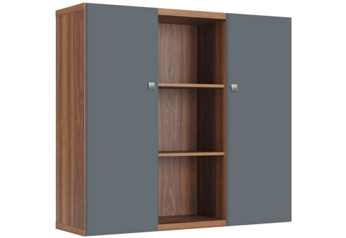 Шкаф средний с распашными дверями, цвет орех + антрацит